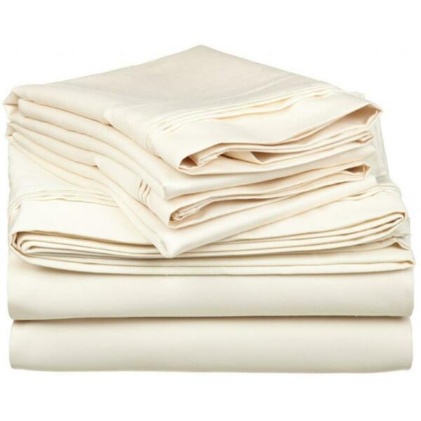Impressions By Luxor Treasures Egyptian Cotton 650 Thread Count Solid Sheet Set California King-Ivory 650CKSH SLIV